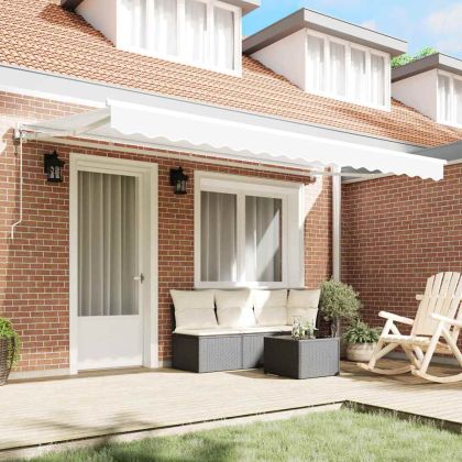 Сгъваем навес Бяло 400x200 см текстил