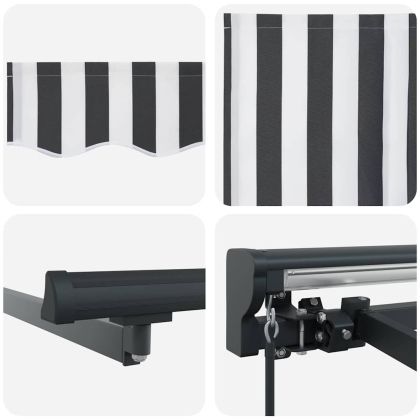 Сгъваем навес Антрацит и бяло 300x250 см текстил