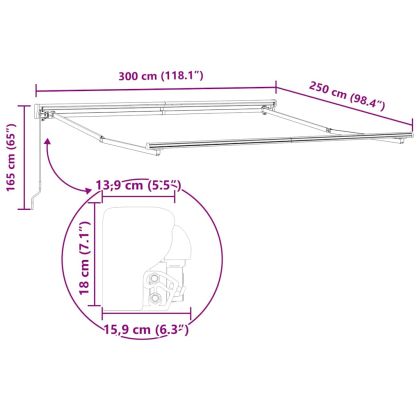 Сгъваем навес Черно 300x250 см текстил