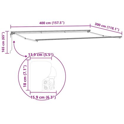 Сгъваем навес Оранжево и кафяво 400x300 см текстил