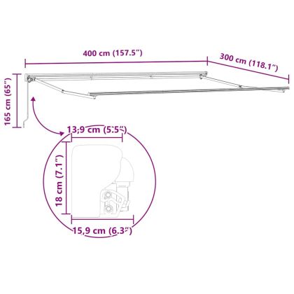 Сгъваем навес Черно 400x300 см текстил