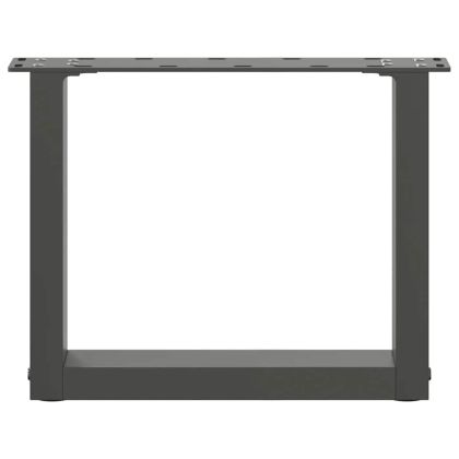 Крака за масичка за кафе, U-образни, 2 бр., антрацит, 40x(30-31) см, стомана