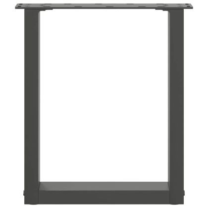 Крака за масичка за кафе, U-образни, 2 бр., антрацит, 38 x (42-43) см, стомана