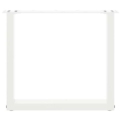 Крака за масичка за кафе, U-образни, 2 бр., бели, 50 x (42-43) см, стомана