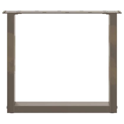 Крака за масичка за кафе, U-образни, 2 бр., естествена стомана, 50 x (42-43) см, стомана