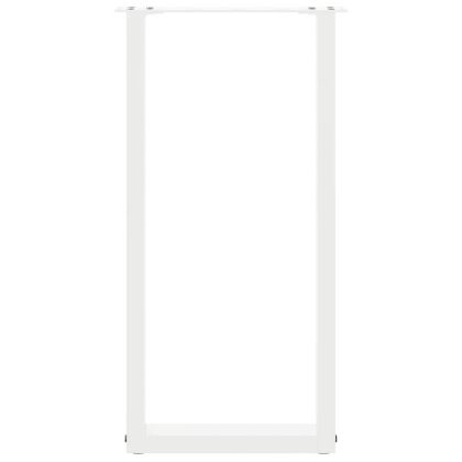 Крака за конзолна маса, U-образни, 2 бр., бели, 38 x (72-73) см, стомана