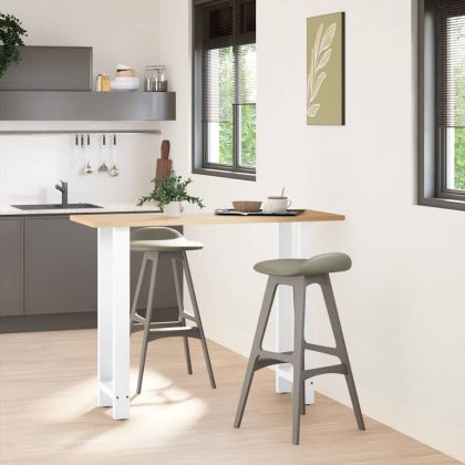 Крака за бар маса, бели, 2 бр., 50 x (100-101) см, стомана