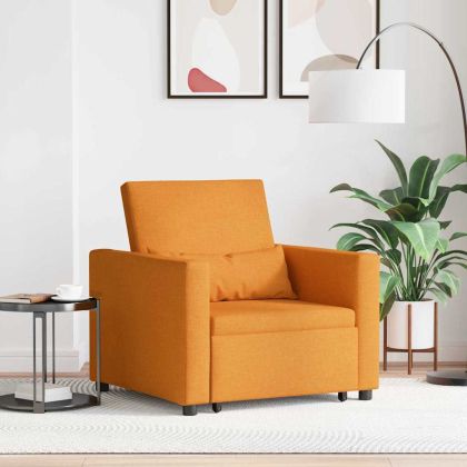 Единичен диван легло Тъмножълто 90 x 165 x 87 см текстил