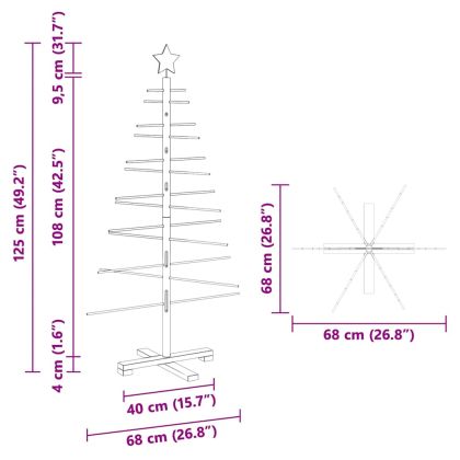 Дървено Коледно Дърво с поставка Кафяво 125 cm бамбук