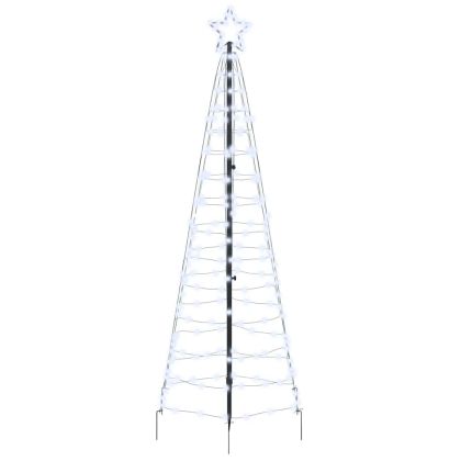 LED коледна елха с колчета за земя Хладно бяло 250 cm Желязо