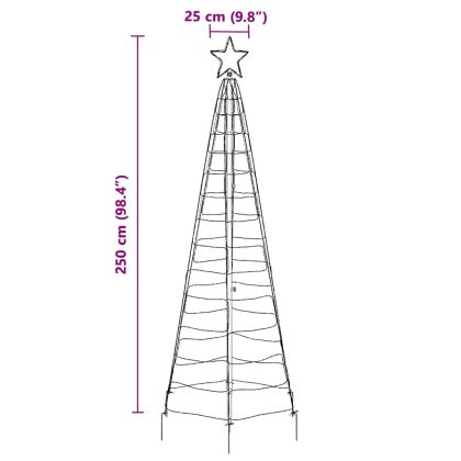 LED коледна елха с колчета за земя Синьо 250 cm Желязо