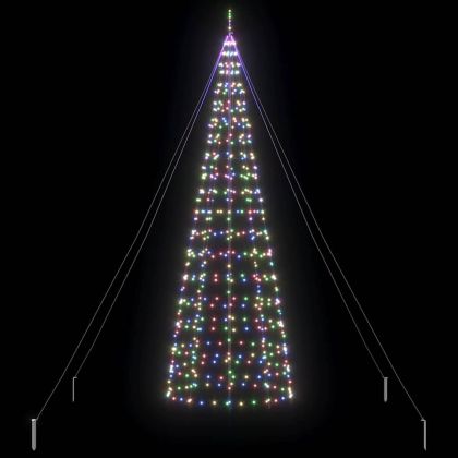 LED коледна елха с колчета за земя Многоцветен 400 cm Желязо