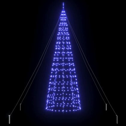 LED коледна елха с колчета за земя Синьо 400 cm Желязо