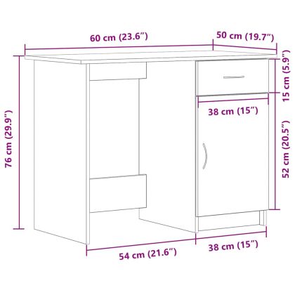 Бюро с чекмедже Черния дъб 100 x 50 x 76 см Инженерно дърво