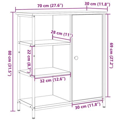 Служебен шкаф Черния дъб 70 x 30 x 80 см