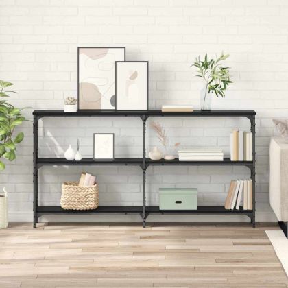 Конзолна маса Черния дъб 156 x 28 x 80,5 см Инженерно дърво