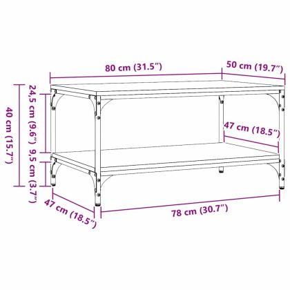 Масичка за кафе Старо дърво 80 x 50 x 40 cm Инженерно дърво