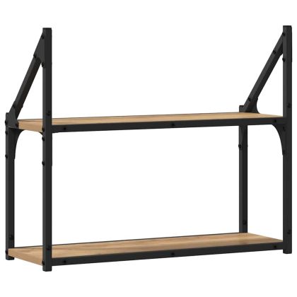 Стенен рафт с рафт дъб артизан 60 x 21 x 51 cm Инженерно дърво