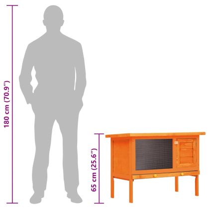 Външна клетка за зайци/други малки животни, 1 отделение, дърво