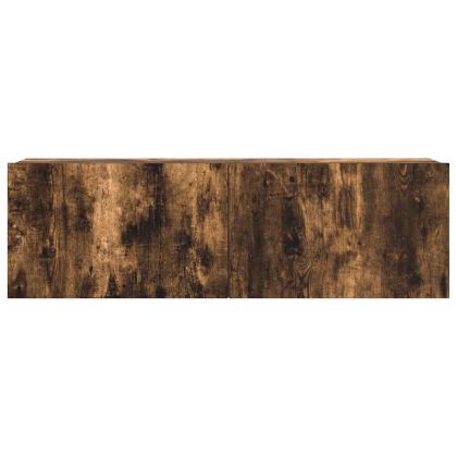 Комплект ТВ шкафове от 3 части, опушен дъб, инженерно дърво