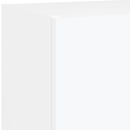 ТВ стенни модули с LED, 5 части, бели, инженерно дърво