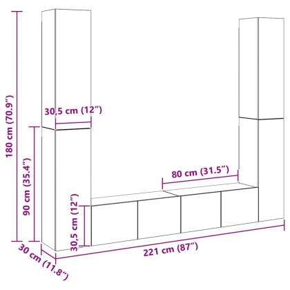 Комплект от 6 части за стенен монтаж на телевизора
