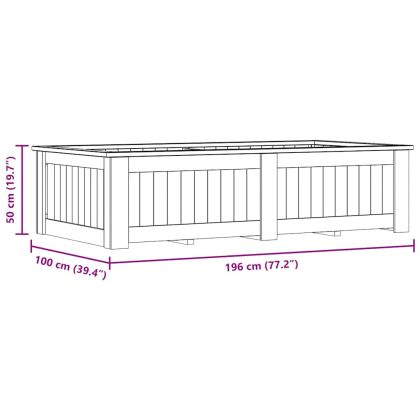 Повдигната леха, 196x100x50 см, импрегнирано борово дърво