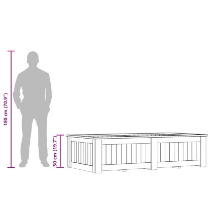 Повдигната леха, 196x100x50 см, импрегнирано борово дърво