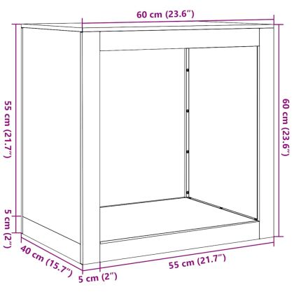 Стойка за дърва за огрев, 60x40x60 см, поцинкована стомана