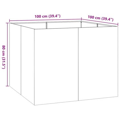 Кашпа, 100x100x80 см, поцинкована стомана