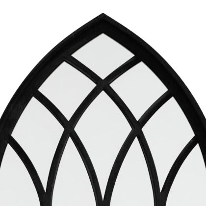 Огледало, черно, 100x45 см, желязо, за употреба на закрито