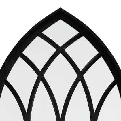 Градинско огледало черно 100x45 см желязо за външна употреба