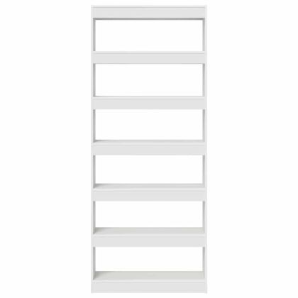 Библиотека с рафт Бяло 80 x 30 x 198 см Инженерно дърво