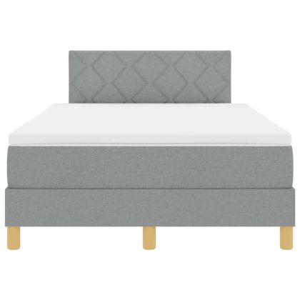 Легло с пружинирана основа Светлосиво 120 x 200 cm текстил