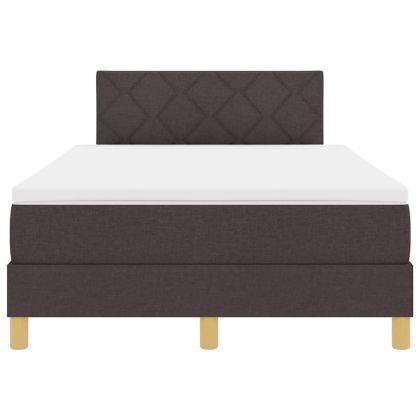 Легло с пружинирана основа Тъмен кафяв 120 x 200 cm текстил