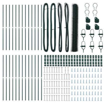 Стълб за ограда. Зелен 50 x 1,2 м (36 мм мрежа) Стомана и PVC