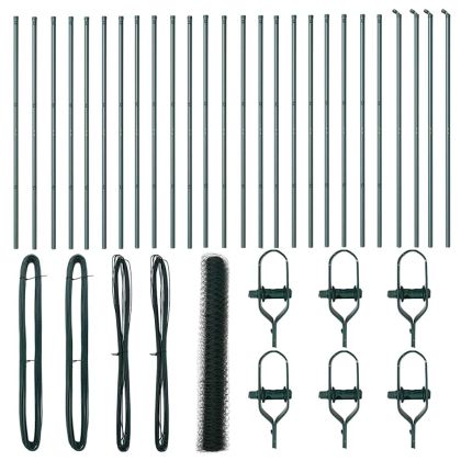 Стълб за ограда. Зелен 50 x 1,2 м (50 мм мрежа) Стомана и PVC