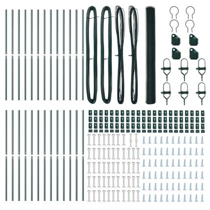 Оградa с колчета Зелен 1.5 x 50 m Покрит със PVC стомана