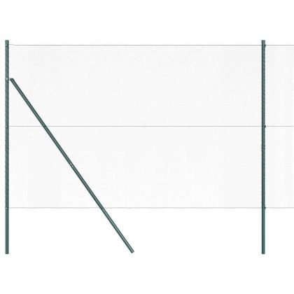 Оградa с колчета Зелен 1.5 x 50 m Покрит със PVC стомана