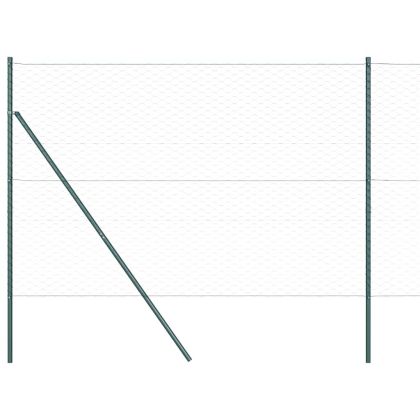 Оградa с колчета Зелен 1.5 x 50 m Покрит със PVC стомана