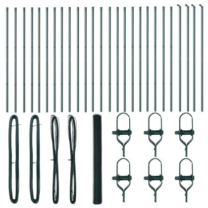 Оградa с колчета Зелен 1.6 x 50 m Покрит със PVC стомана