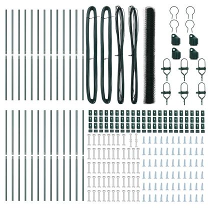 Оградa с колчета Зелен 1.6 x 50 m Покрит със PVC стомана