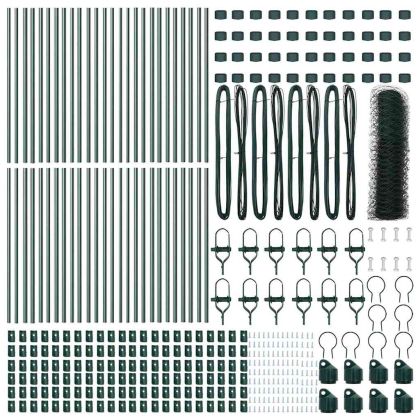 Оградa с колчета Зелен 0.6 x 100 м Покрит със PVC стомана