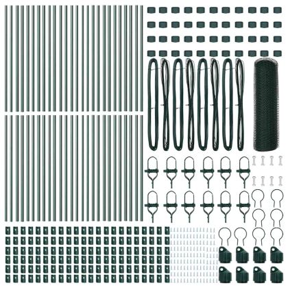 Оградa с колчета Зелен 0.8 x 100 м Покрит със PVC стомана