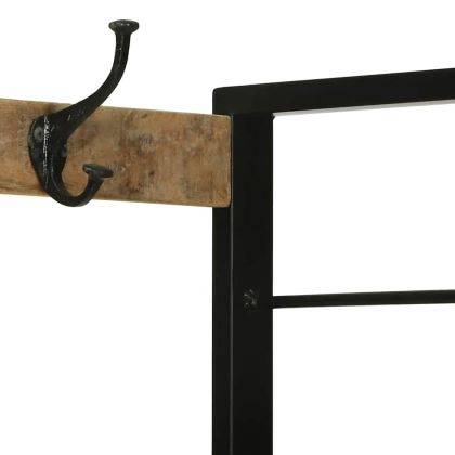 Закачалка за дрехи с чекмедже Кафяво Масивна дървесина от манго