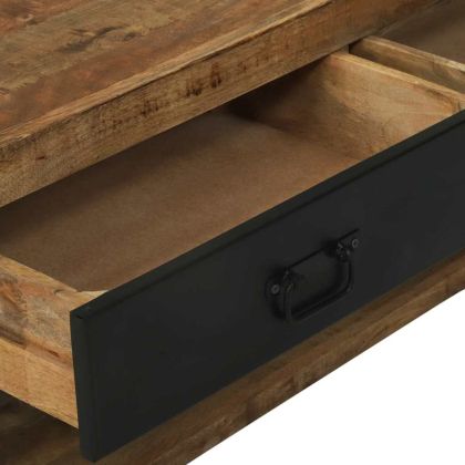 Закачалка за дрехи с чекмедже Кафяво Масивна дървесина от манго