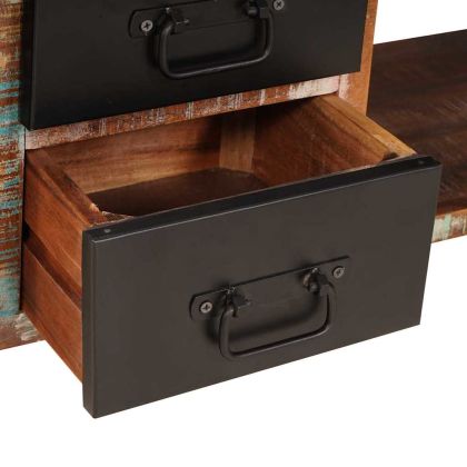 Пейка за Съхранение Многоцветен Масивна регенерирана дървесина