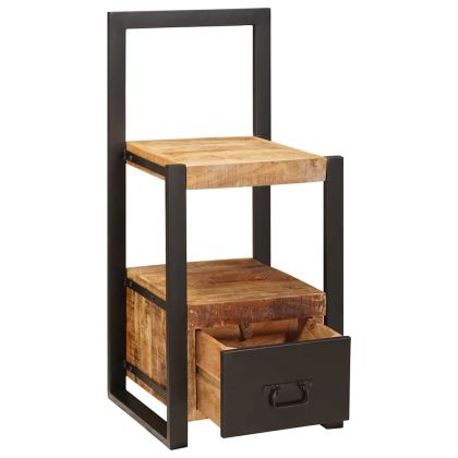 Стойка за дрехи с чекмедже Кафяво Масивна дървесина от манго