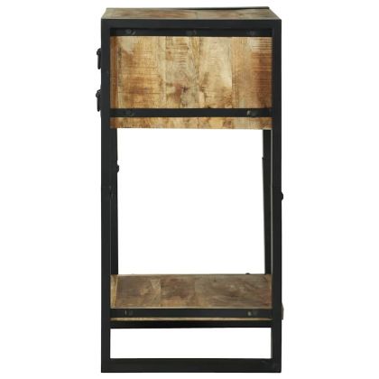 Крайна масичка Кафяво 40 x 40 x 80 cm Грубо мангово дърво масив