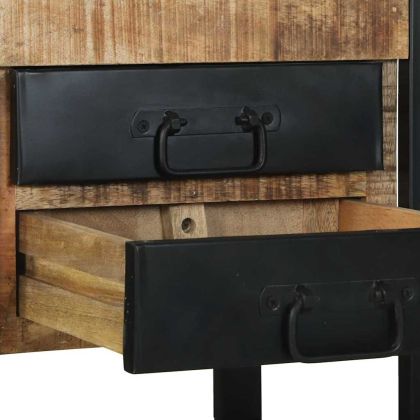 Крайна масичка Кафяво 40 x 40 x 80 cm Грубо мангово дърво масив